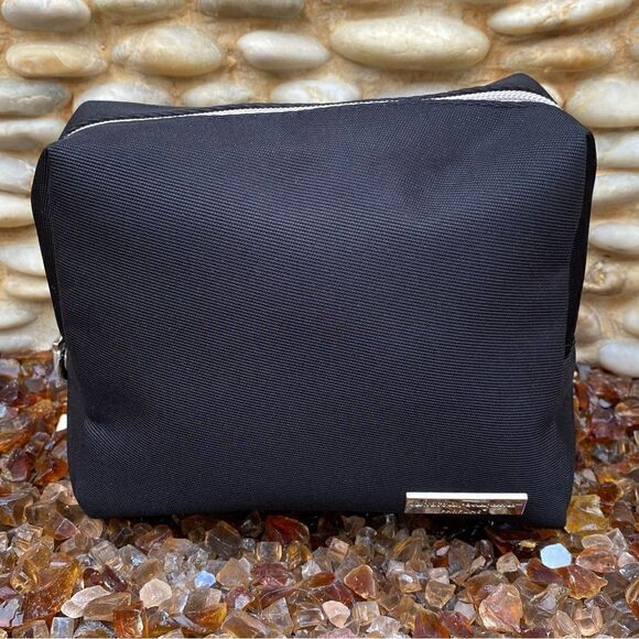 SALVATORE FERRAGAMO ALITALIA MAGNIFICA Black Cosmetic Bag/Clutch. EUC! - Picture 1 of 9